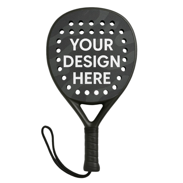 Custom Padel Racket with custom design logo, colors, text and material.